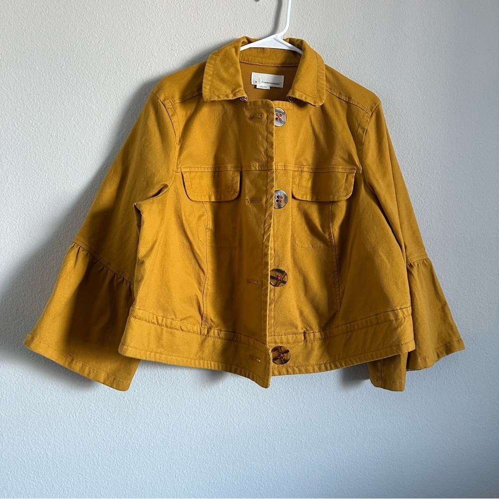 Anthropologie Nora Flounce Sleeve Jacket women’s - Picture 7 of 13